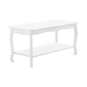 Tavolino da Salotto 'Shabby Chic' con Ripiano 87,5 x 40 x 42 cm - Bianco [en.casa]