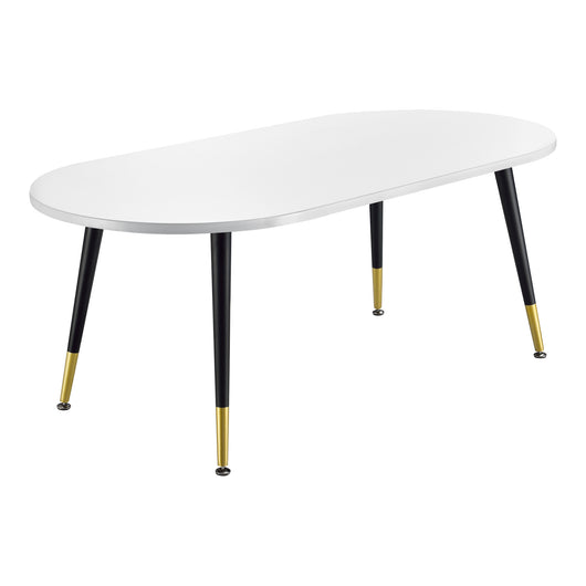 Tavolino da caffè/da Divano 47 x 120 x 60 cm Tavolo Basso da Salotto Tavolino con Piano in MDF di Forma Arrotondata e