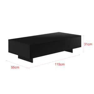 Tavolino Centrale da Salotto Lärketorp 115 x 55 x 31 cm - Nero Lucido [en.casa]