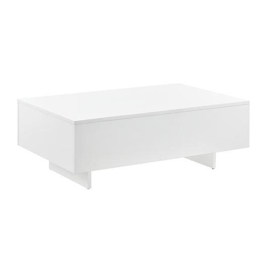 Tavolino Centrale da Salotto Vänersborg 85 x 55 x 31 cm - Bianco Lucido [en.casa]