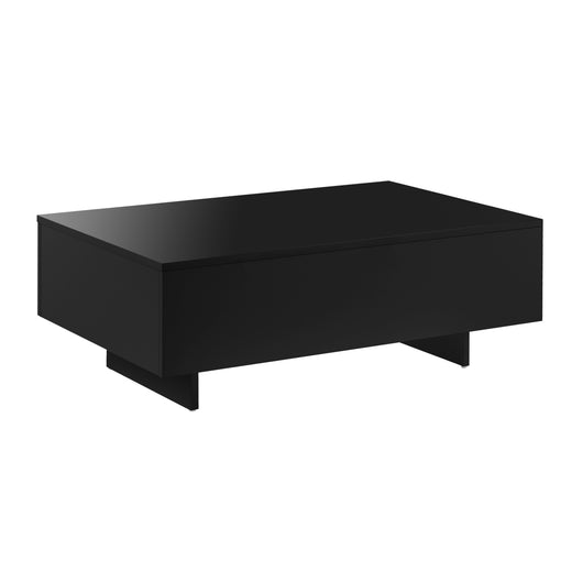 Tavolino Centrale da Salotto Vänersborg 85 x 55 x 31 cm - Nero Lucido [en.casa]