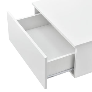 Tavolino da Caffè Biskra con Cassetto e Scomparto Aperto 95 x 55 x 31 cm - Bianco Lucido [en.casa]