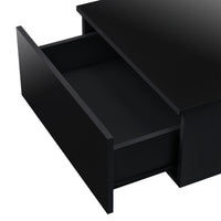 Tavolino da Caffè Biskra con Cassetto e Scomparto Aperto 95 x 55 x 31 cm - Nero Lucido [en.casa]