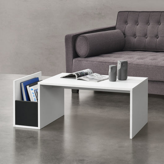 Tavolino da caffè/da Divano con Contenitore Laterale 90 x 45 x 35 cm Tavolo Basso da Salotto/Soggiorno in Forma