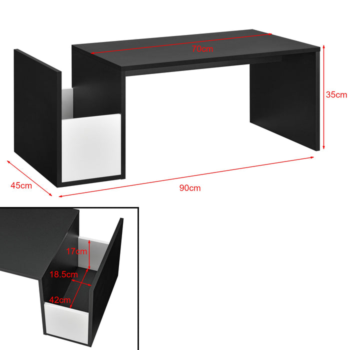 Tavolino per mobile soggiorno 90 cm bianco nero 03_0006169