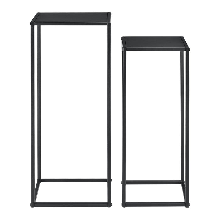 Set di 2 tavoli alti in metallo nero opaco 03_0005785