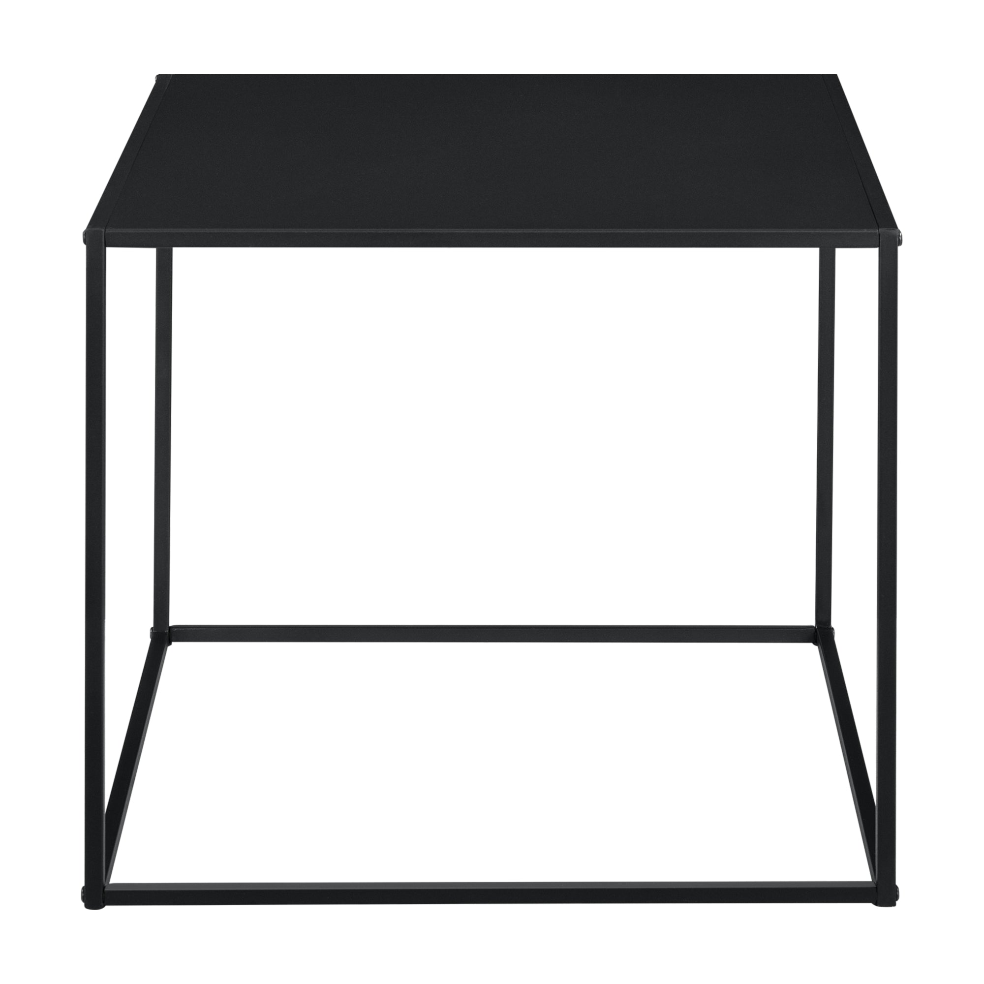 Tavolo Basso in Metallo 50x55x55 cm Tavolino da Appoggio - Nero [en.casa]