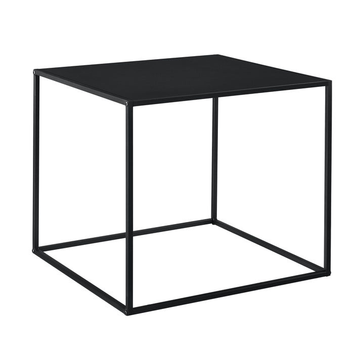 Tavolo Basso in Metallo 50x55x55 cm Tavolino da Appoggio - Nero [en.casa]