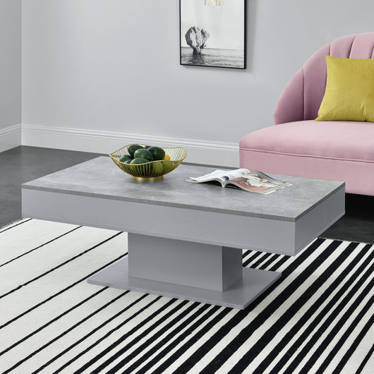 Tavolino da Salotto Lünen con Piano Scorrevole 40 x 110 x 60 cm Grigio / Effetto Cemento [en.casa]