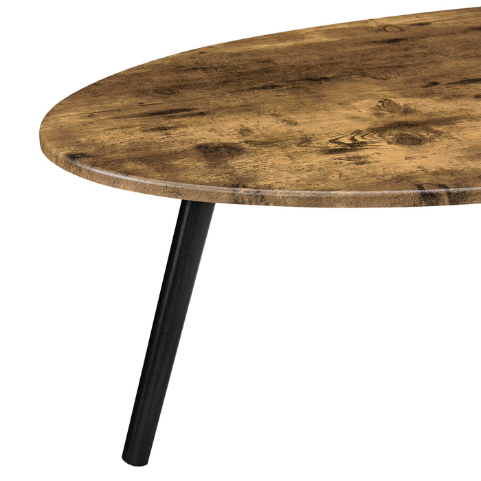 Tavolino da caffè/da Divano a Treppiede 109,5 x 59,5 x 39,5 cm Tavolo Basso da Salotto con Piano Arrotondato - Effetto