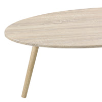 Tavolino da caffè/da Divano a Treppiede 109,5 x 59,5 x 39,5 cm Tavolo Basso da Salotto con Piano Arrotondato - Effetto