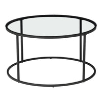 Tavolino Rotondo Kolari da Caffé con Piano in Vetro Temperato (AxØ) 45 x 80 cm - Trasparente [en.casa]