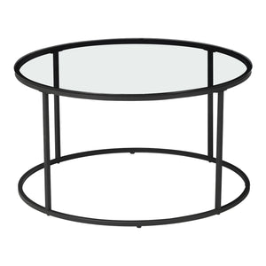 Tavolino Rotondo Kolari da Caffé con Piano in Vetro Temperato (AxØ) 45 x 80 cm - Trasparente [en.casa]