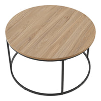 Tavolino rotondo diametro 80 cm nero ed effetto legno 03_0008451