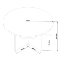 Tavolino da Caffè Rindal con Piano Rotondo - Effetto Rovere [en.casa]