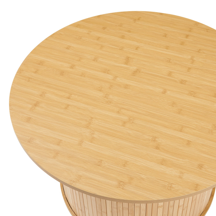 Tavolino Rotondo da Salotto Ledepid 48 x Ø80 cm - Naturale [en.casa]