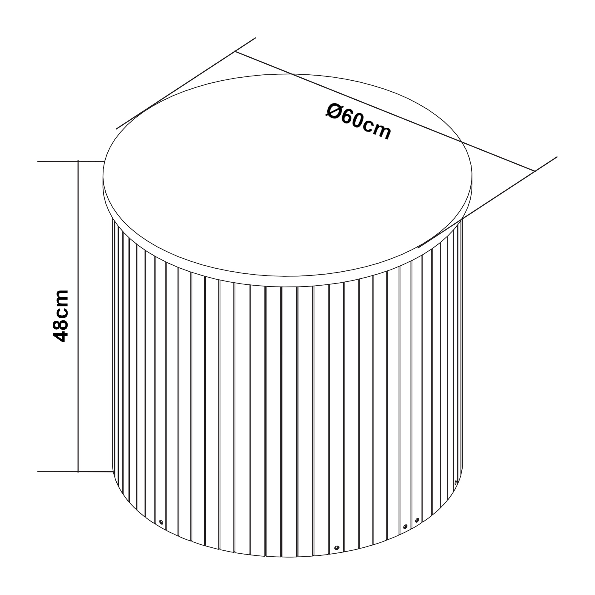 Tavolino Rotondo da Salotto Ledepid 48 x Ø60 cm - Naturale [en.casa]