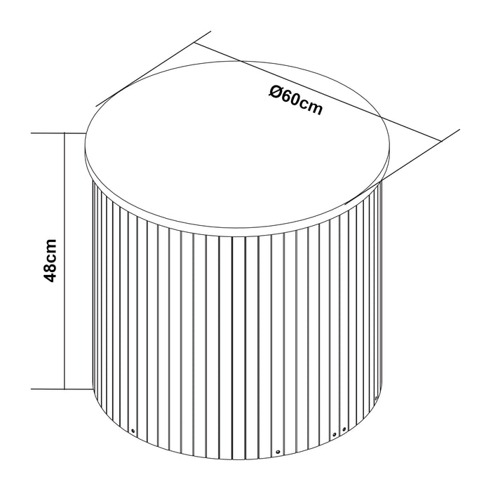 Tavolino Rotondo da Salotto Ledepid 48 x Ø60 cm - Naturale [en.casa]