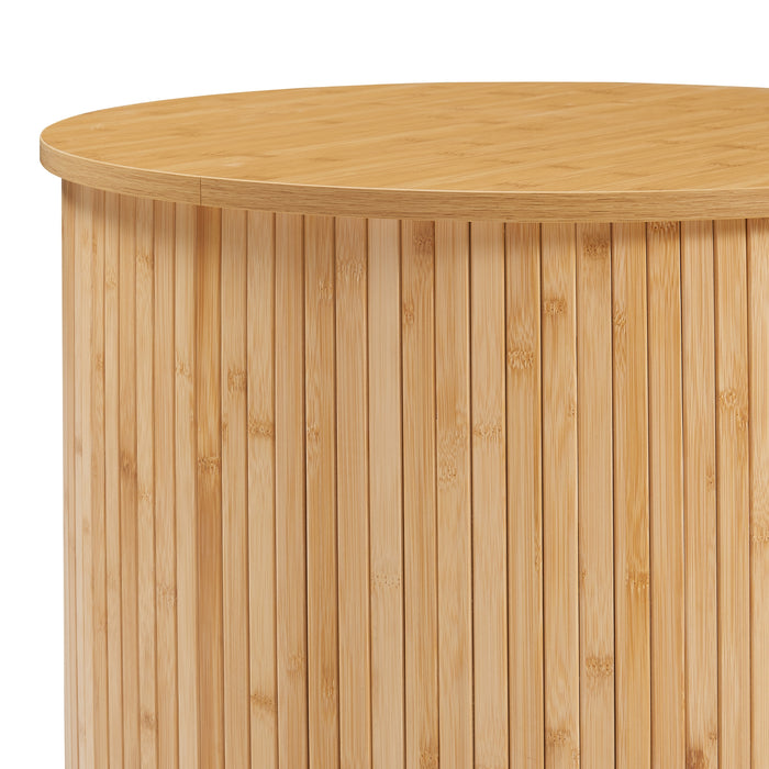 Tavolino Rotondo da Salotto Ledepid 48 x Ø60 cm - Naturale [en.casa]