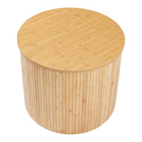 Tavolino Rotondo da Salotto Ledepid 48 x Ø60 cm - Naturale [en.casa]