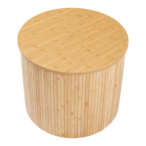 Tavolino Rotondo da Salotto Ledepid 48 x Ø60 cm - Naturale [en.casa]