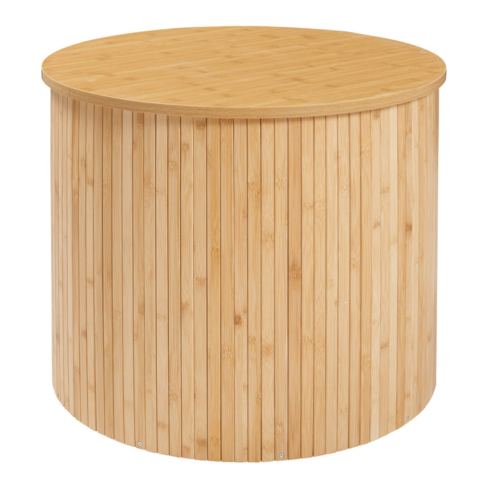 Tavolino Rotondo da Salotto Ledepid 48 x Ø60 cm - Naturale [en.casa]