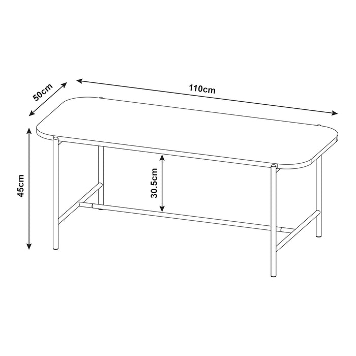 Tavolino Centrale da Salotto Samnanger Nero [en.casa]