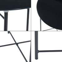 Tavolino da Caffè Ödeshög con Piano Rotondo - Nero [en.casa]