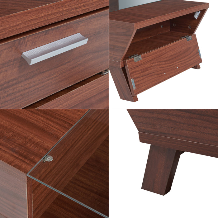 Tavolino Centrale da Salotto Ljusdal con Contenitori Laterali 120 x 55 x 33 cm Effetto Noce [en.casa]