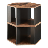 Set di 2 Tavolini Molde Design Esagonale - Effetto Noce / Nero [en.casa]