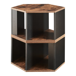 Set di 2 Tavolini Molde Design Esagonale - Effetto Noce / Nero [en.casa]