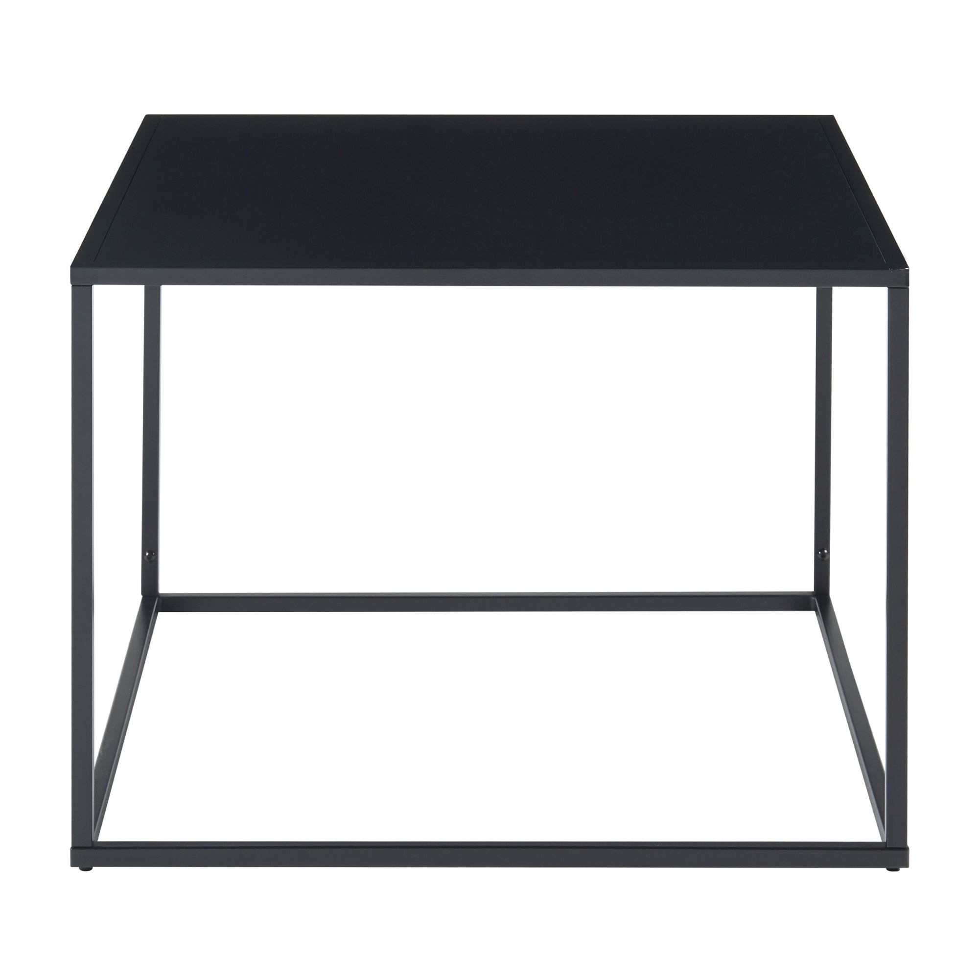 Tavolino Basso da Soggiorno Solund a 1 Piano di Appoggio 60x60x45 cm Nero opaco [en.casa]