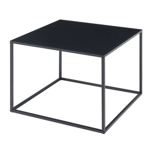 Tavolino Basso da Soggiorno Solund a 1 Piano di Appoggio 60x60x45 cm Nero opaco [en.casa]