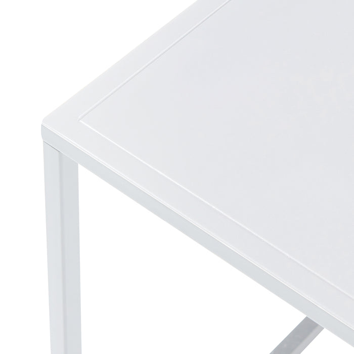 Tavolino Basso da Soggiorno Solund a 1 Piano di Appoggio 60x60x45 cm Bianco opaco [en.casa]