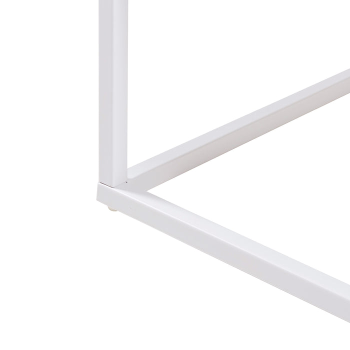 Tavolino Basso da Soggiorno Solund a 1 Piano di Appoggio 60x60x45 cm Bianco opaco [en.casa]