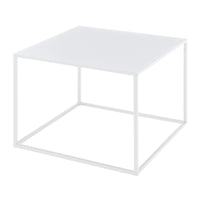 Tavolino Basso da Soggiorno Solund a 1 Piano di Appoggio 60x60x45 cm Bianco opaco [en.casa]