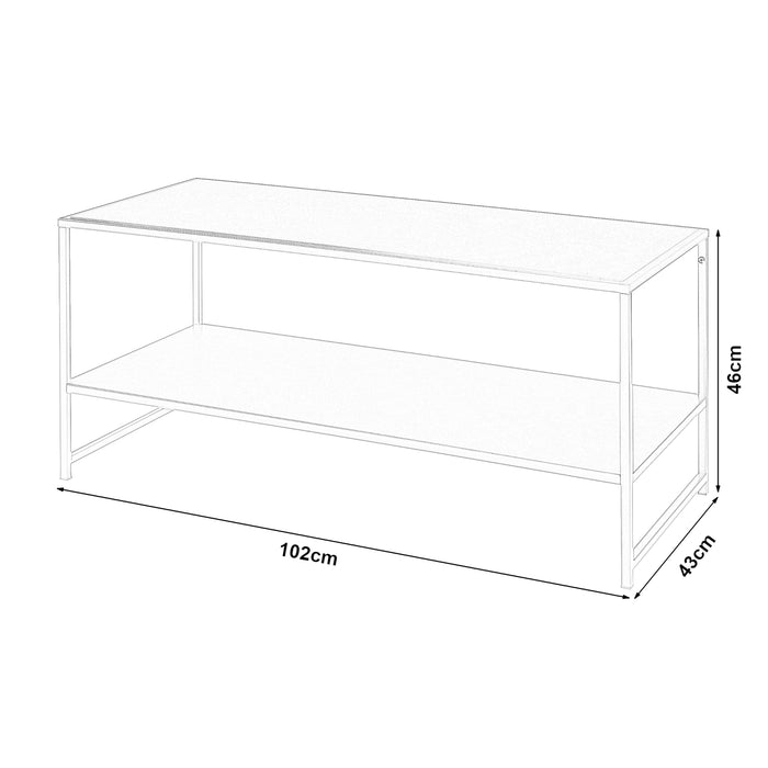 Tavolino Basso Ruokolahti in Acciaio - Nero opaco [en.casa]