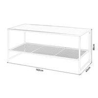 Tavolino Basso Ruokolahti in Acciaio Ripiano Reticolato - Bianco opaco [en.casa]