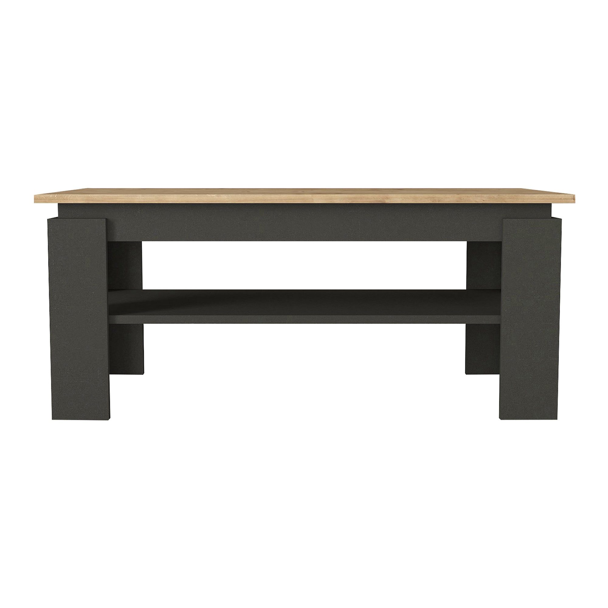 Tavolino Centrale da Caffè Krirdfjos con Ripiano 110x60x47 cm - Antracite/Effetto Rovere Zaffiro [en.casa]