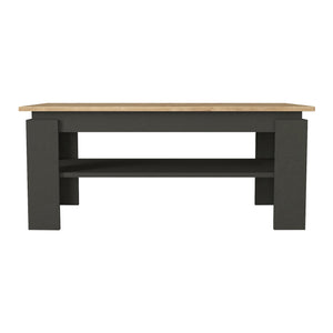 Tavolino Centrale da Caffè Krirdfjos con Ripiano 110x60x47 cm - Antracite/Effetto Rovere Zaffiro [en.casa]