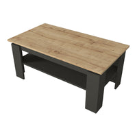 Tavolino Centrale da Caffè Krirdfjos con Ripiano 110x60x47 cm - Antracite/Effetto Rovere Zaffiro [en.casa]