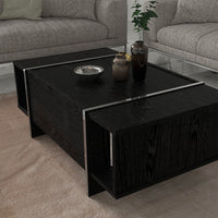 Tavolino Centrale da Salotto Tavak 104 x 60 x 38 cm - Nero / Argento [en.casa]