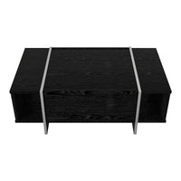 Tavolino Centrale da Salotto Tavak 104 x 60 x 38 cm - Nero / Argento [en.casa]