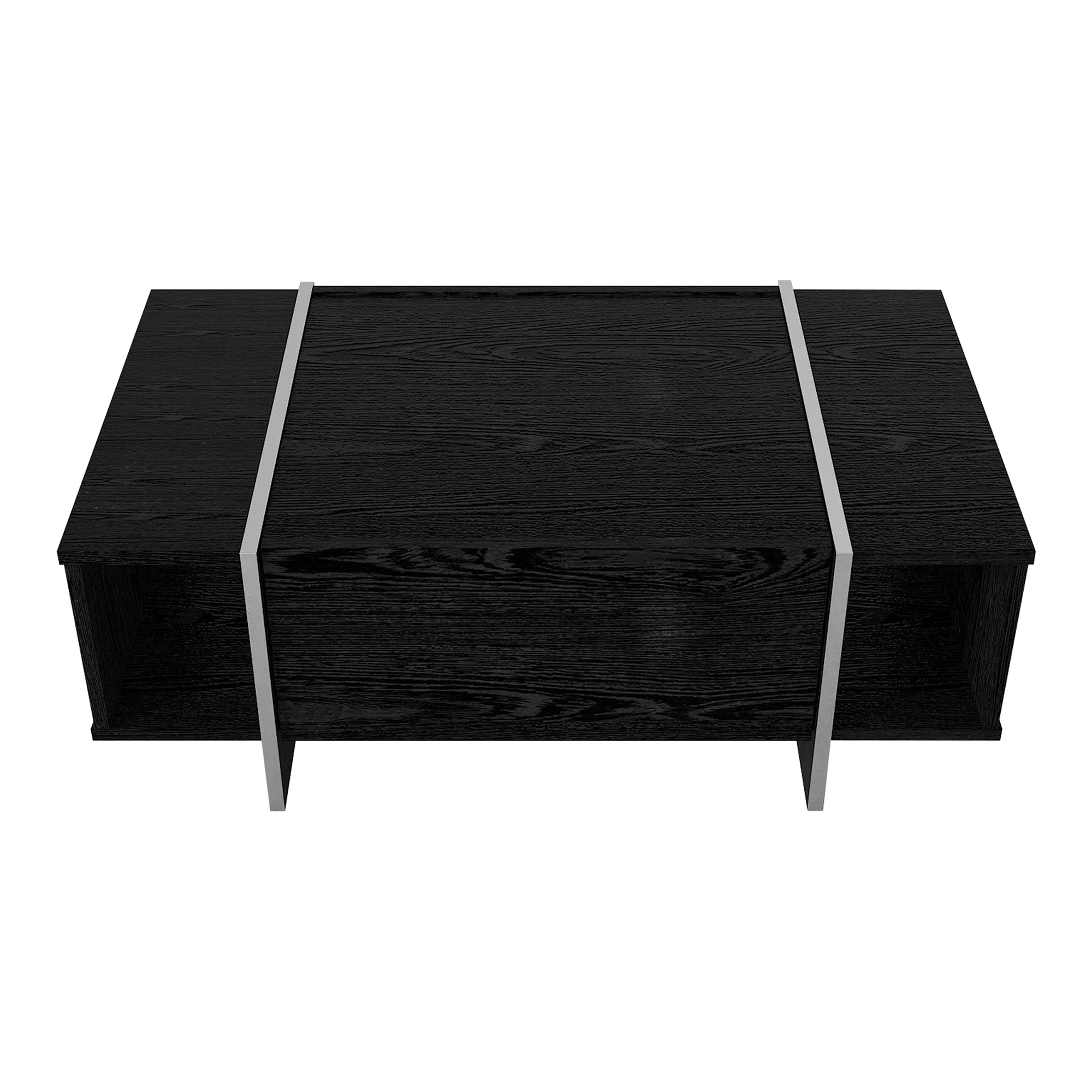 Tavolino Centrale da Salotto Tavak 104 x 60 x 38 cm - Nero / Argento [en.casa]