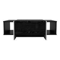 Tavolino Centrale da Salotto Tavak 104 x 60 x 38 cm - Nero / Argento [en.casa]