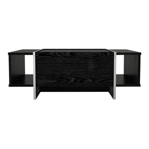 Tavolino Centrale da Salotto Tavak 104 x 60 x 38 cm - Nero / Argento [en.casa]