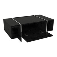 Tavolino Centrale da Salotto Tavak 104 x 60 x 38 cm - Nero / Argento [en.casa]