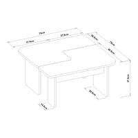 Tavolino Boneksbelt da Salotto in 2 Parti Componibili - Colore Arenaria / Travertino [en.casa]