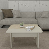 Tavolino Boneksbelt da Salotto in 2 Parti Componibili - Colore Arenaria / Travertino [en.casa]