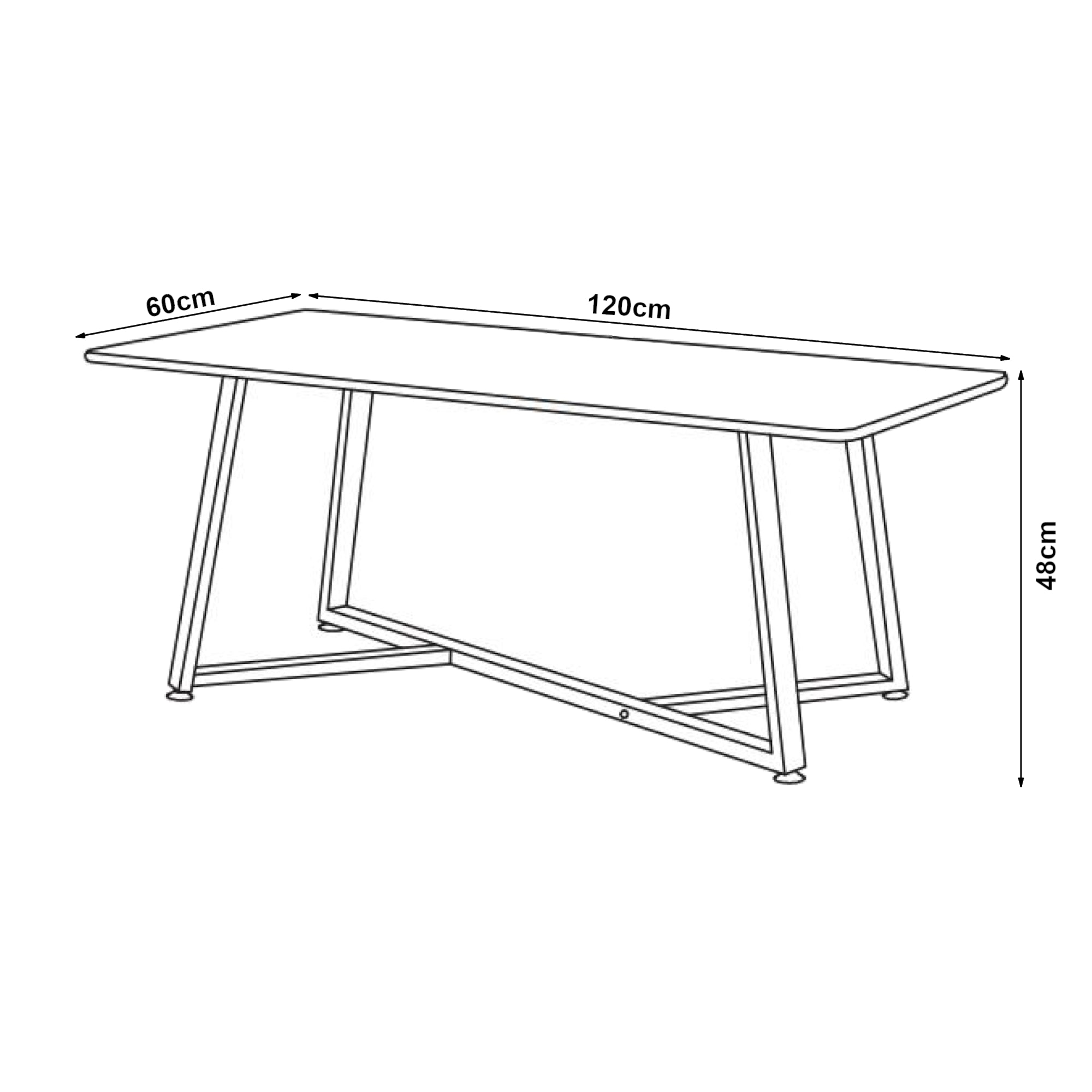 Tavolino Centrale da Salotto Riskiften 120 x 60 x 48 cm - Effetto Marmo / Nero [en.casa]